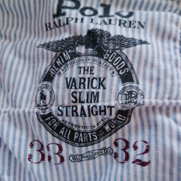 Ralph Lauren Polo Jeans white denim with blue skulls - Picture 3 of 3